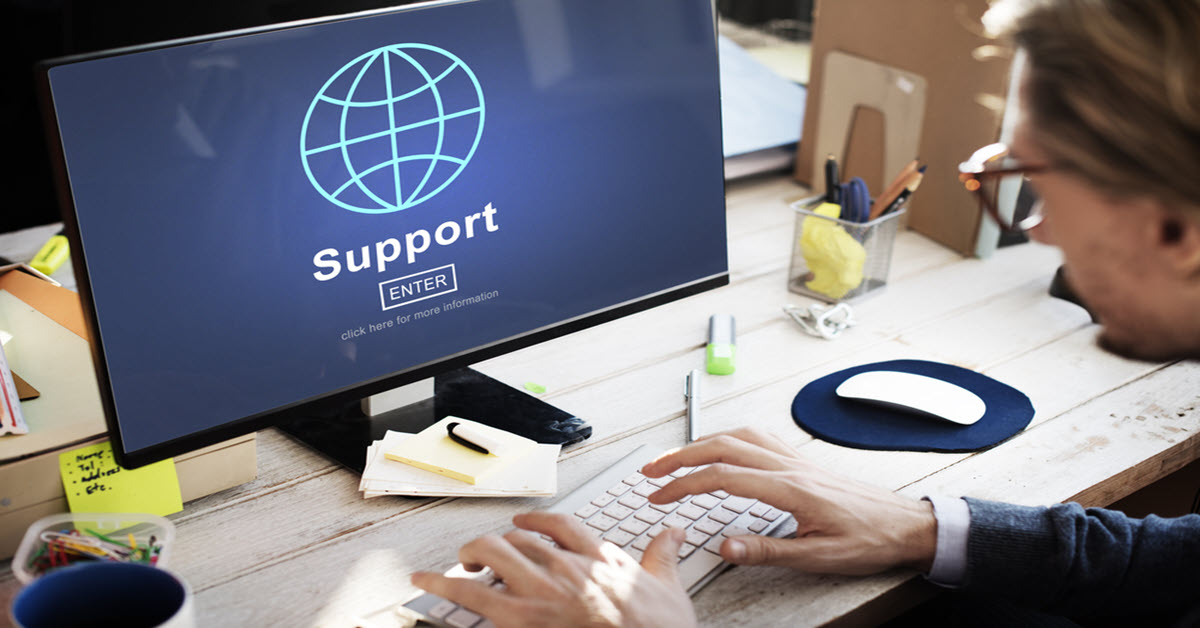text on a monitor saying support